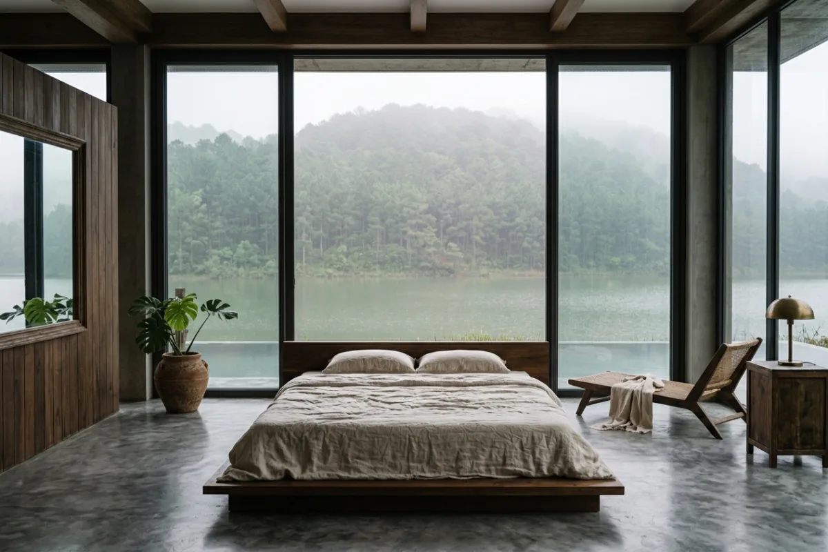 Phòng ngủ nhìn hồ