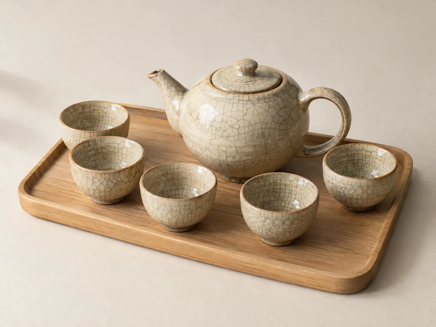 Bộ ấm chén men rạn